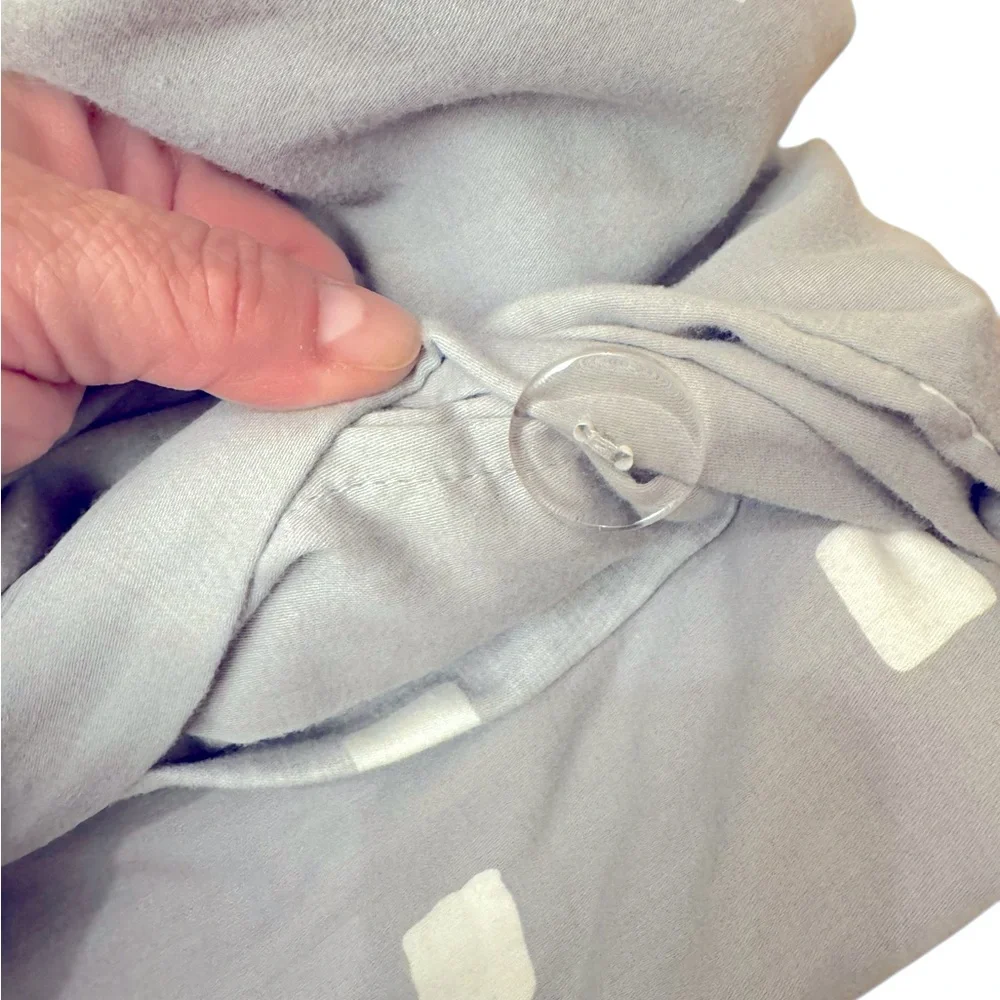 Room Essentials Cotton Blend Gray & White Twin/Twin XL Duvet Cover & Sham Set